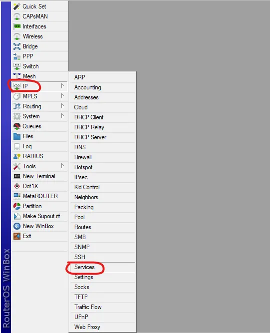 Winbox Menu Services Winbox Menu Services