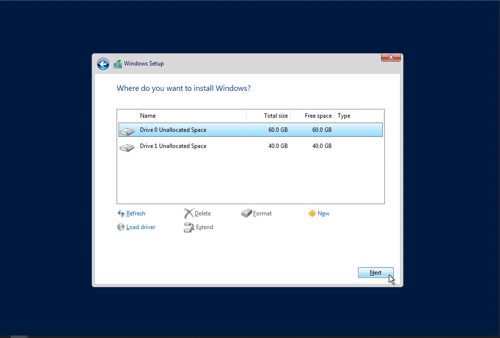Menu Partition Menu Partition