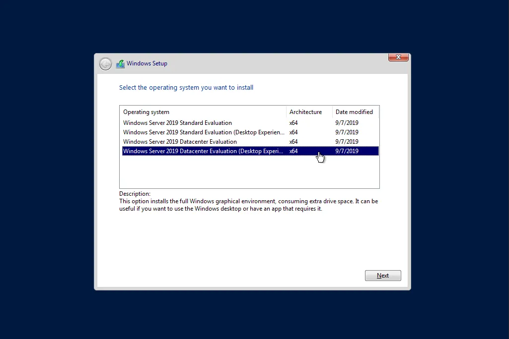 Select Operating System Select Operating System