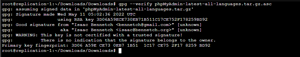 Verify phpMyAdmin Verify phpMyAdmin